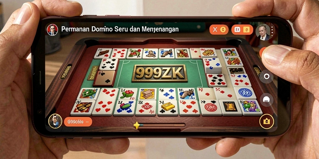 Tampilan dinamis dari permainan Domino 999ZK yang menarik.