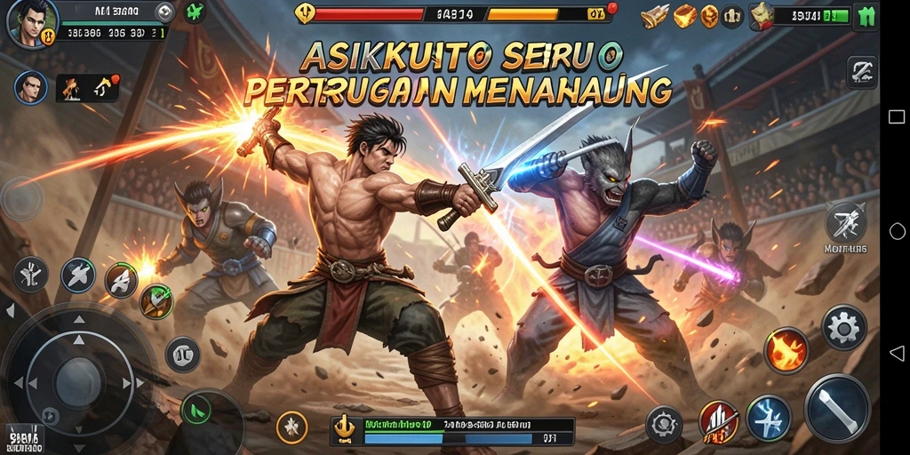 Tangkapan layar ASIKTOTO menampilkan aksi pertempuran yang mendebarkan.