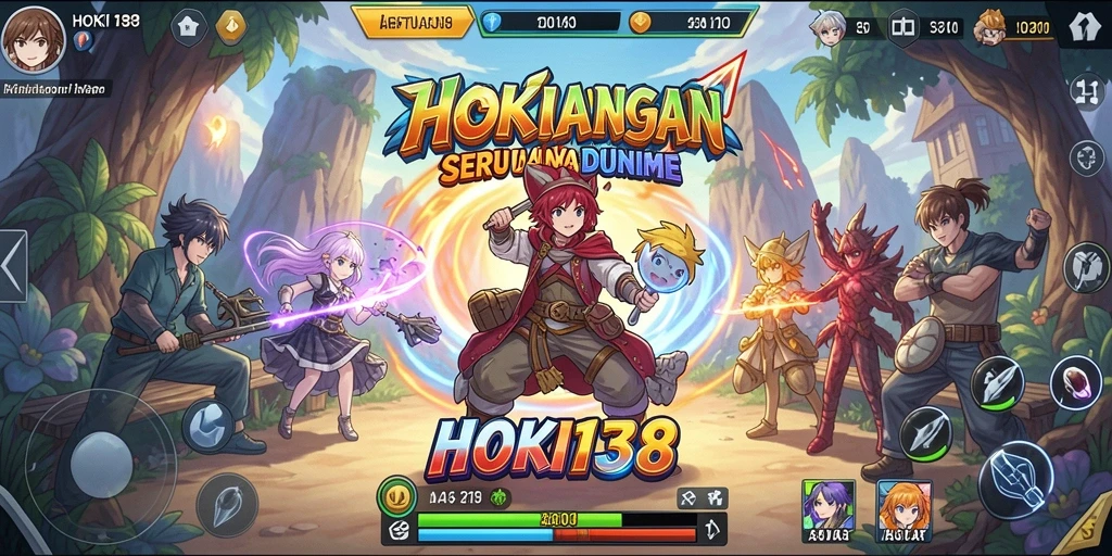 Tampilan gameplay HOKI138 yang menarik dengan karakter anime ikonik.
