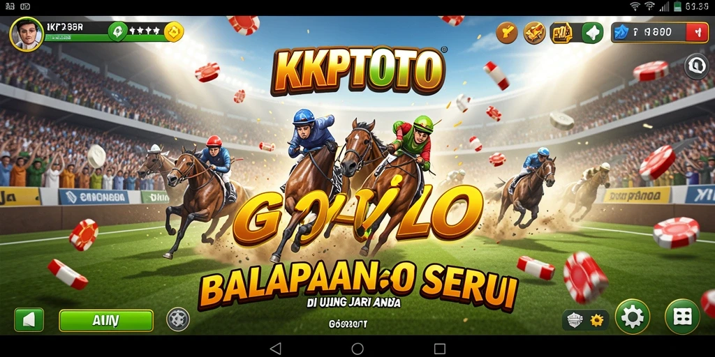 Screenshot permainan KPKTOTO menampilkan balapan mendebarkan dengan mobil yang melaju cepat.