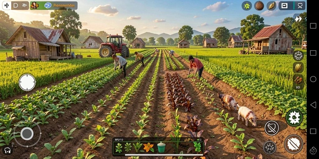 Tangkapan layar MPO2121 menunjukkan petani yang sedang merawat kebun mereka.