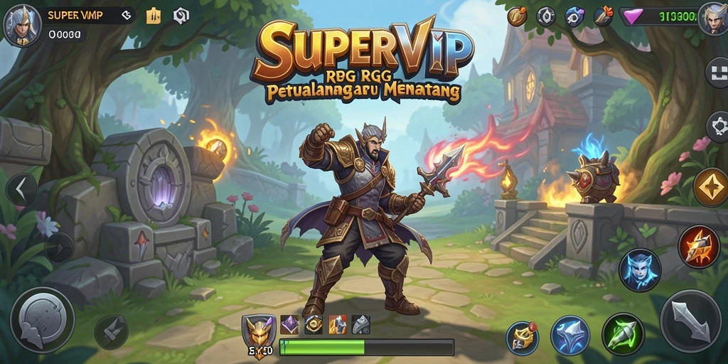 Gambaran menarik gameplay RPG di SUPERVIP yang penuh aksi.